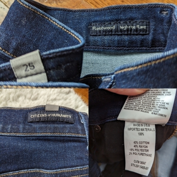 Citizens OF HUMANITY Fleetwood high rise flare 25 dark blue denim jeans - Picture 8 of 14